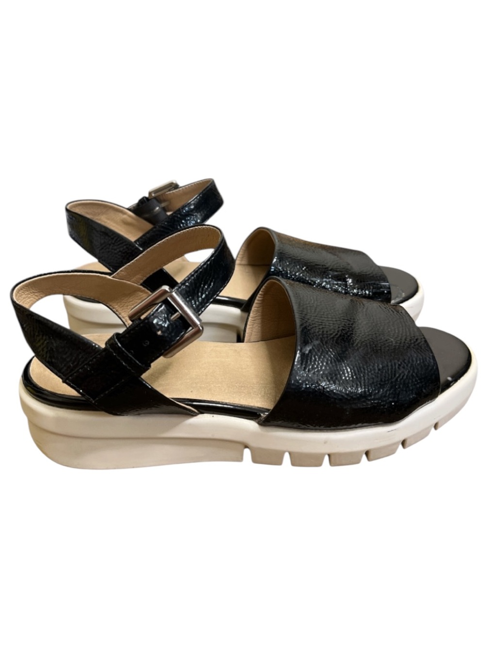GEOX D Wimbley Platform Sandals Black Leather EU 38.5 / US 8.5